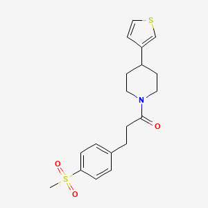 molecular formula C19H23NO3S2 B2409861 3-(4-(甲磺酰基)苯基)-1-(4-(噻吩-3-基)哌啶-1-基)丙-1-酮 CAS No. 2034416-12-9