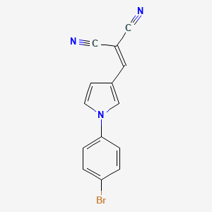 molecular formula C14H8BrN3 B2409867 2-{[1-(4-bromophenyl)-1H-pyrrol-3-yl]methylene}malononitrile CAS No. 439094-32-3