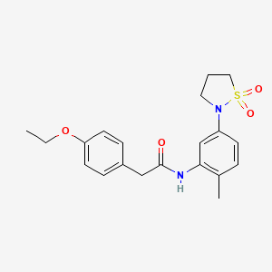 molecular formula C20H24N2O4S B2409870 N-(5-(1,1-dioxidoisothiazolidin-2-yl)-2-methylphenyl)-2-(4-ethoxyphenyl)acetamide CAS No. 946261-21-8