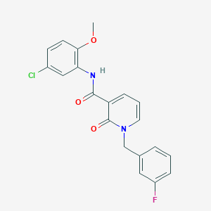 molecular formula C20H16ClFN2O3 B2409871 N-(5-chloro-2-methoxyphenyl)-1-(3-fluorobenzyl)-2-oxo-1,2-dihydropyridine-3-carboxamide CAS No. 1005300-00-4