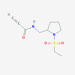 molecular formula C10H16N2O3S B2409876 N-[(1-Ethylsulfonylpyrrolidin-2-yl)methyl]prop-2-ynamide CAS No. 2411199-49-8