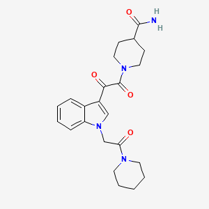 molecular formula C23H28N4O4 B2409878 1-[2-Oxo-2-[1-(2-oxo-2-piperidin-1-ylethyl)indol-3-yl]acetyl]piperidine-4-carboxamide CAS No. 872862-32-3