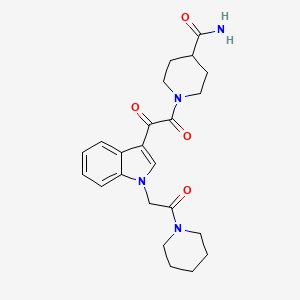 1-(2-oxo-2-{1-[2-oxo-2-(piperidin-1-yl)ethyl]-1H-indol-3-yl}acetyl)piperidine-4-carboxamide