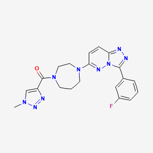 molecular formula C20H20FN9O B2409886 [4-[3-(3-Fluorophenyl)-[1,2,4]triazolo[4,3-b]pyridazin-6-yl]-1,4-diazepan-1-yl]-(1-methyltriazol-4-yl)methanone CAS No. 2380182-34-1