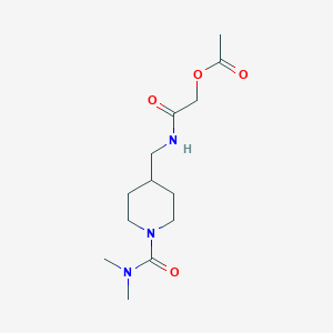 molecular formula C13H23N3O4 B2409888 2-(((1-(Dimethylcarbamoyl)piperidin-4-yl)methyl)amino)-2-oxoethyl acetate CAS No. 2034377-38-1