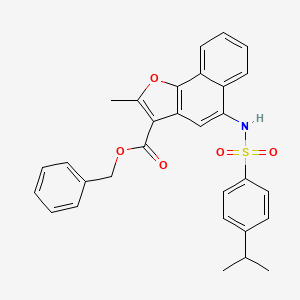 molecular formula C30H27NO5S B2409889 Benzyl 5-{[(4-isopropylphenyl)sulfonyl]amino}-2-methylnaphtho[1,2-b]furan-3-carboxylate CAS No. 442553-92-6