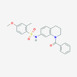 molecular formula C24H24N2O4S B2409896 N-(1-benzoyl-1,2,3,4-tetrahydroquinolin-7-yl)-4-methoxy-2-methylbenzenesulfonamide CAS No. 946221-39-2
