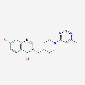molecular formula C19H20FN5O B2409903 7-Fluoro-3-[[1-(6-methylpyrimidin-4-yl)piperidin-4-yl]methyl]quinazolin-4-one CAS No. 2415571-51-4