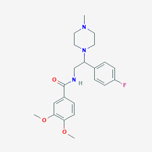 molecular formula C22H28FN3O3 B2409907 N-(2-(4-fluorophenyl)-2-(4-methylpiperazin-1-yl)ethyl)-3,4-dimethoxybenzamide CAS No. 898414-43-2