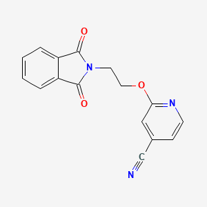 molecular formula C16H11N3O3 B2409908 2-[2-(1,3-Dioxo-1,3-dihydro-2H-isoindol-2-yl)ethoxy]isonicotinonitrile CAS No. 2270909-82-3