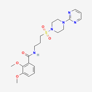 molecular formula C20H27N5O5S B2409909 2,3-dimethoxy-N-(3-((4-(pyrimidin-2-yl)piperazin-1-yl)sulfonyl)propyl)benzamide CAS No. 1021248-19-0