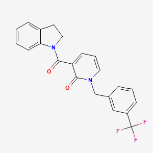 molecular formula C22H17F3N2O2 B2409911 3-(吲哚-1-甲酰基)-1-(3-(三氟甲基)苄基)吡啶-2(1H)-酮 CAS No. 946254-37-1