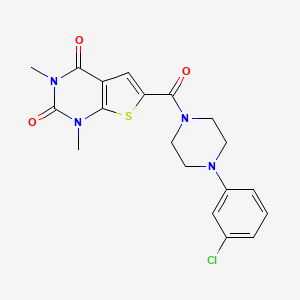 molecular formula C19H19ClN4O3S B2409912 6-(4-(3-chlorophenyl)piperazine-1-carbonyl)-1,3-dimethylthieno[2,3-d]pyrimidine-2,4(1H,3H)-dione CAS No. 946257-56-3