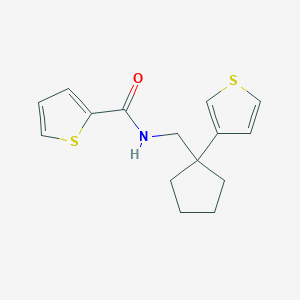 molecular formula C15H17NOS2 B2409914 N-((1-(thiophen-3-yl)cyclopentyl)methyl)thiophene-2-carboxamide CAS No. 2034516-87-3