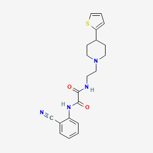 molecular formula C20H22N4O2S B2409915 N1-(2-cyanophenyl)-N2-(2-(4-(thiophen-2-yl)piperidin-1-yl)ethyl)oxalamide CAS No. 1448071-56-4