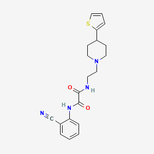 molecular formula C20H22N4O2S B2409915 N1-(2-氰基苯基)-N2-(2-(4-(噻吩-2-基)哌啶-1-基)乙基)草酰胺 CAS No. 1448071-56-4