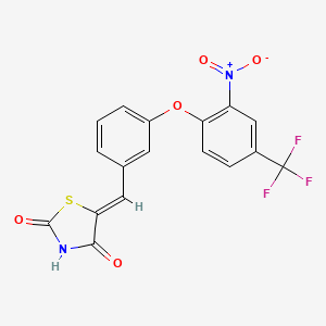 molecular formula C17H9F3N2O5S B2409924 (5Z)-5-({3-[2-nitro-4-(trifluoromethyl)phenoxy]phenyl}methylidene)-1,3-thiazolidine-2,4-dione CAS No. 866154-70-3