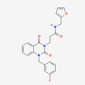 molecular formula C23H20FN3O4 B2409930 3-[1-(3-fluorobenzyl)-2,4-dioxo-1,4-dihydroquinazolin-3(2H)-yl]-N-(2-furylmethyl)propanamide CAS No. 899788-24-0