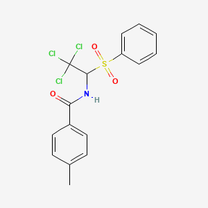 N-[1-(benzenesulfonyl)-2,2,2-trichloroethyl]-4-methylbenzamide