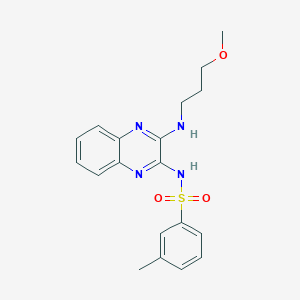 molecular formula C19H22N4O3S B2409932 N-[3-(3-甲氧基丙基氨基)喹喔啉-2-基]-3-甲基苯磺酰胺 CAS No. 714225-60-2