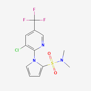 molecular formula C12H11ClF3N3O2S B2409940 1-[3-chloro-5-(trifluoromethyl)-2-pyridinyl]-N,N-dimethyl-1H-pyrrole-2-sulfonamide CAS No. 338397-92-5