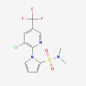 molecular formula C12H11ClF3N3O2S B2409940 1-[3-氯-5-(三氟甲基)-2-吡啶基]-N,N-二甲基-1H-吡咯-2-磺酰胺 CAS No. 338397-92-5