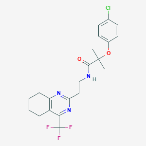 molecular formula C21H23ClF3N3O2 B2409944 2-(4-氯苯氧基)-2-甲基-N-(2-(4-(三氟甲基)-5,6,7,8-四氢喹唑啉-2-基)乙基)丙酰胺 CAS No. 1396814-44-0