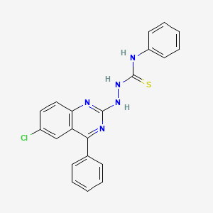 molecular formula C21H16ClN5S B2409950 2-(6-chloro-4-phenylquinazolin-2-yl)-N-phenylhydrazinecarbothioamide CAS No. 375353-31-4