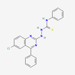 molecular formula C21H16ClN5S B2409950 2-(6-氯-4-苯基喹唑啉-2-基)-N-苯基肼基碳硫酰胺 CAS No. 375353-31-4