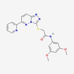 molecular formula C20H18N6O3S B2409957 N-(3,5-dimethoxyphenyl)-2-((6-(pyridin-2-yl)-[1,2,4]triazolo[4,3-b]pyridazin-3-yl)thio)acetamide CAS No. 894056-27-0