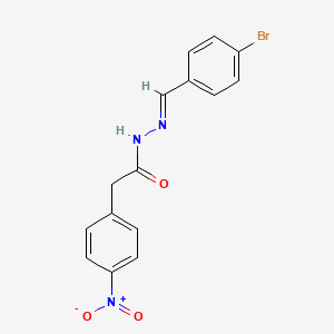 molecular formula C15H12BrN3O3 B2409958 (E)-N'-(4-bromobenzylidene)-2-(4-nitrophenyl)acetohydrazide CAS No. 328556-36-1