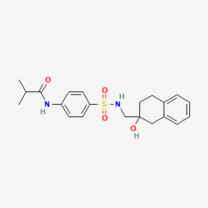 molecular formula C21H26N2O4S B2409959 N-(4-(N-((2-hydroxy-1,2,3,4-tetrahydronaphthalen-2-yl)methyl)sulfamoyl)phenyl)isobutyramide CAS No. 1421457-32-0
