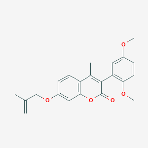 molecular formula C22H22O5 B2409963 3-(2,5-二甲氧基苯基)-4-甲基-7-((2-甲基烯丙基)氧基)-2H-色烯-2-酮 CAS No. 864763-50-8