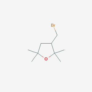 molecular formula C9H17BrO B2409966 3-(Bromomethyl)-2,2,5,5-tetramethyloxolane CAS No. 1505987-56-3