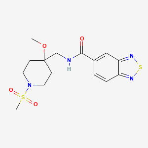 N-[(4-Methoxy-1-methylsulfonylpiperidin-4-yl)methyl]-2,1,3-benzothiadiazole-5-carboxamide