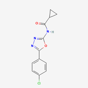 molecular formula C12H10ClN3O2 B2409973 N-(5-(4-chlorophenyl)-1,3,4-oxadiazol-2-yl)cyclopropanecarboxamide CAS No. 865287-18-9