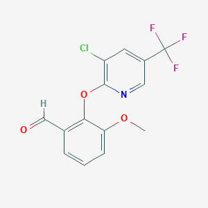 2-{[3-Chloro-5-(trifluoromethyl)-2-pyridinyl]oxy}-3-methoxybenzenecarbaldehyde