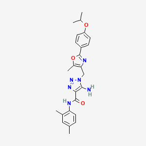 2-({3-[4-(2,5-dimethylphenyl)piperazin-1-yl]pyrazin-2-yl}thio)-N-(3-fluoro-4-methylphenyl)acetamide