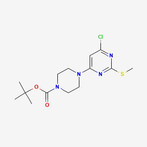 molecular formula C14H21ClN4O2S B2409990 tert-Butyl 4-(6-chloro-2-(methylthio)pyrimidin-4-yl)piperazine-1-carboxylate CAS No. 932046-78-1