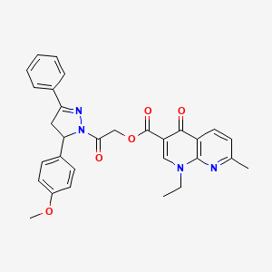 [2-[3-(4-Methoxyphenyl)-5-phenyl-3,4-dihydropyrazol-2-yl]-2-oxoethyl] 1-ethyl-7-methyl-4-oxo-1,8-naphthyridine-3-carboxylate