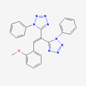molecular formula C23H18N8O B2409994 5,5'-(2-(2-甲氧基苯基)乙烯-1,1-二基)双(1-苯基-1H-四唑) CAS No. 868145-88-4