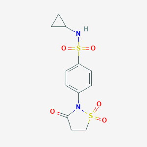 molecular formula C12H14N2O5S2 B241000 N-cyclopropyl-4-(1,1-dioxido-3-oxo-2-isothiazolidinyl)benzenesulfonamide 