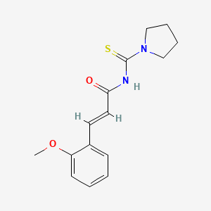 molecular formula C15H18N2O2S B2410000 (2E)-3-(2-methoxyphenyl)-N-(pyrrolidin-1-ylcarbonothioyl)prop-2-enamide CAS No. 651013-20-6