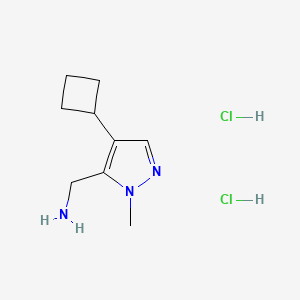 molecular formula C9H17Cl2N3 B2410004 (4-ciclobutil-1-metil-1H-pirazol-5-il)metanamina dihidrocloruro CAS No. 2031268-72-9