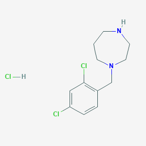 molecular formula C12H17Cl3N2 B2410006 1-(2,4-Dichlorobenzyl)-1,4-diazepane hydrochloride CAS No. 1353988-02-9