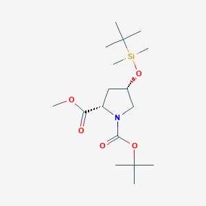 molecular formula C17H33NO5Si B2410010 (2S,4S)-1-叔丁基 2-甲基 4-((叔丁基二甲基甲硅烷基)氧基)吡咯烷-1,2-二羧酸酯 CAS No. 367966-45-8