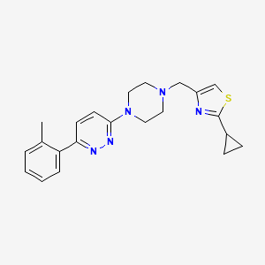 2-Cyclopropyl-4-[[4-[6-(2-methylphenyl)pyridazin-3-yl]piperazin-1-yl]methyl]-1,3-thiazole
