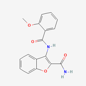 molecular formula C17H14N2O4 B2410015 3-(2-メトキシベンゾイルアミド)ベンゾフラン-2-カルボキサミド CAS No. 898373-07-4