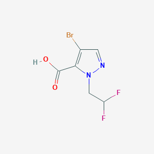 molecular formula C6H5BrF2N2O2 B2410016 4-bromo-1-(2,2-difluoroethyl)-1H-pyrazole-5-carboxylic acid CAS No. 1856098-06-0