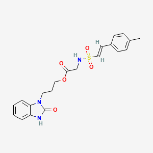 3-(2-oxo-3H-benzimidazol-1-yl)propyl 2-[[(E)-2-(4-methylphenyl)ethenyl]sulfonylamino]acetate